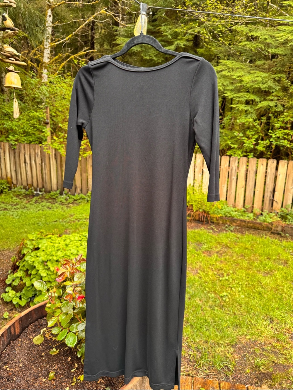 Express Black Long Sleeve Midi Dress